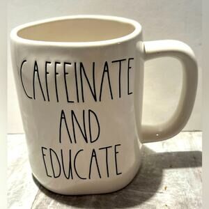 Rae Dunn Caffeinate and Educate coffee mug